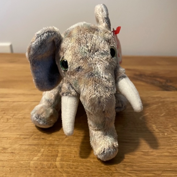 Ty Beanie Babies Pounds Elephant Multicoloured Gray 2002 – New Tag On VINTAGE - Picture 6 of 8